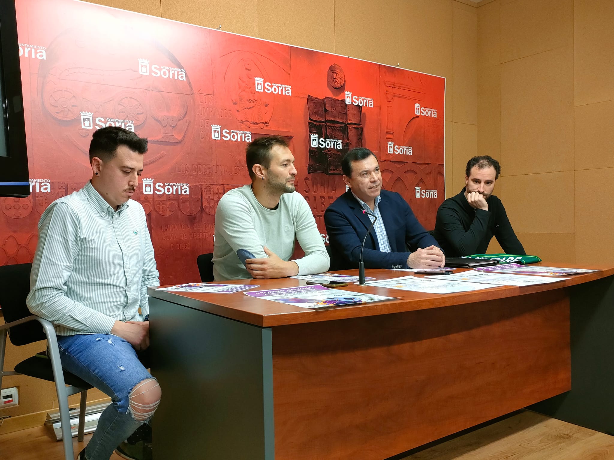 De izquierda a derecha: Salazar, Salvador, Hernansanz y Palomar, en la presentación del torneo.