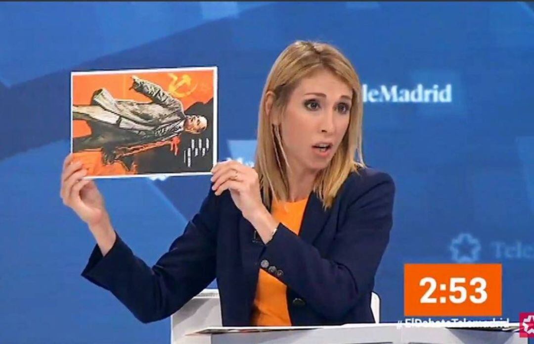 Silvia Saavedra en el debate televisado por la cadena pública autonómica.