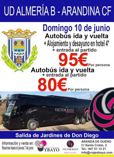 Cartel del viaje organziado del club a Almería.