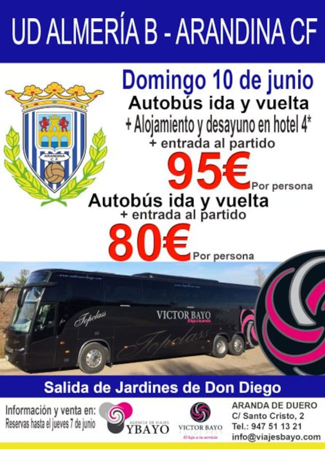 Cartel del viaje organziado del club a Almería.