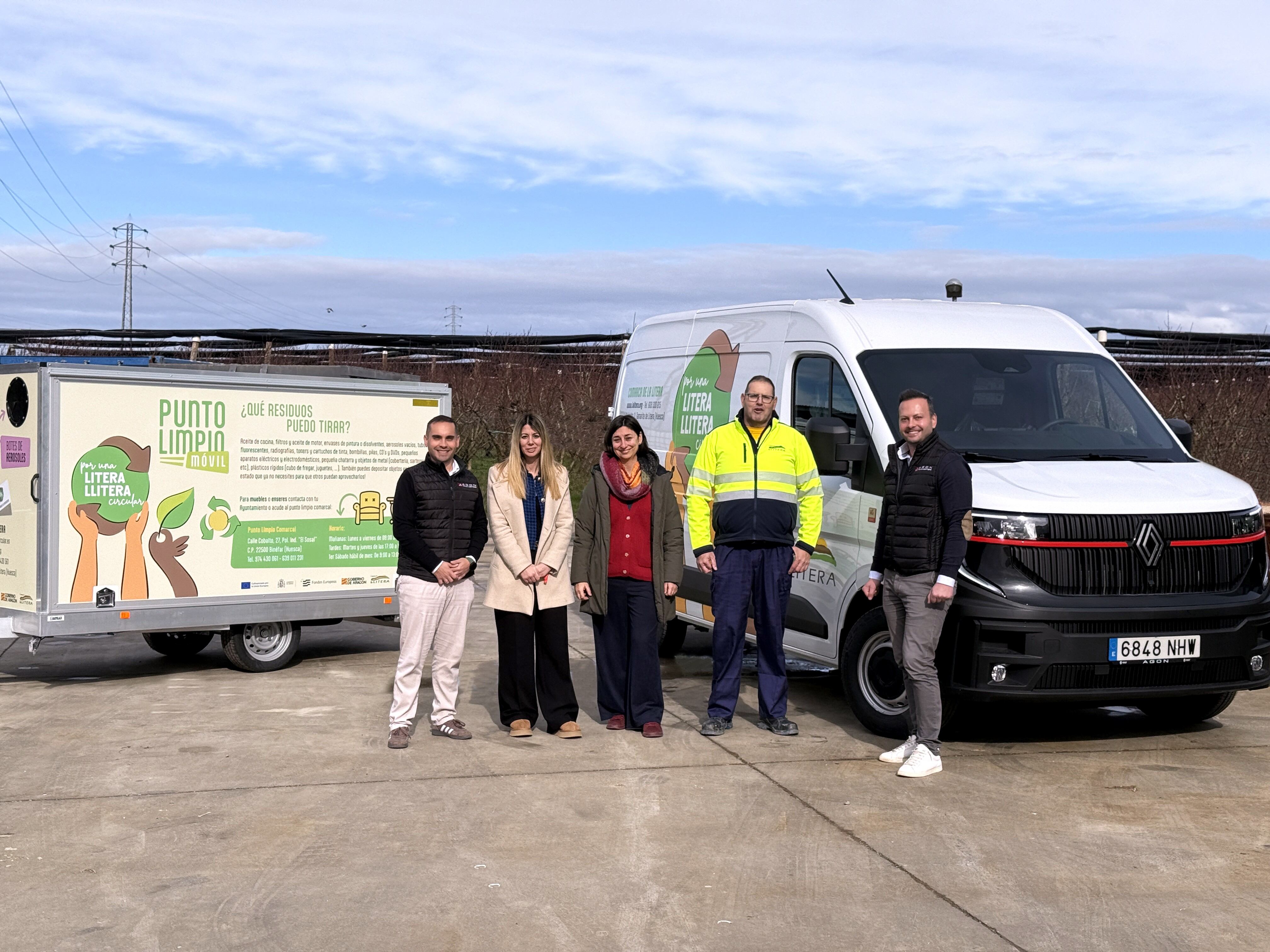 La Comarca de La Litera refuerza el Punto Limpio Móvil con la incorporación de un furgón 100 % eléctrico y dos remolques