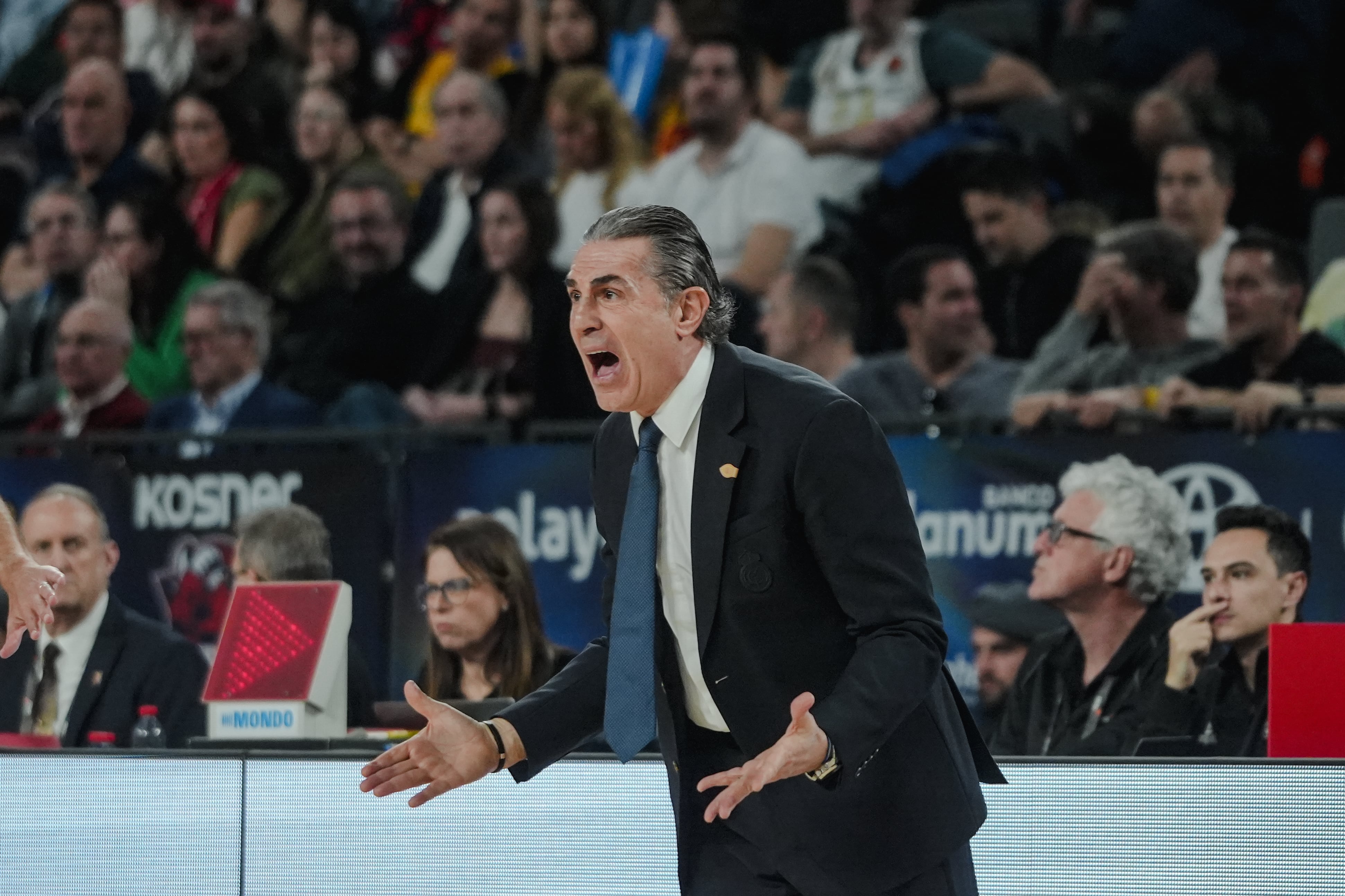 Sergio Scariolo, durante la final de la Copa del Rey de baloncesto entre Real Madrid y Valencia Basket