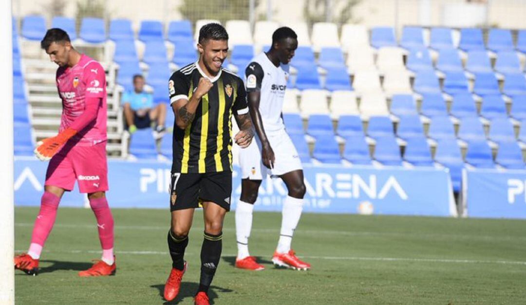 Imagen del primer gol del Zaragoza