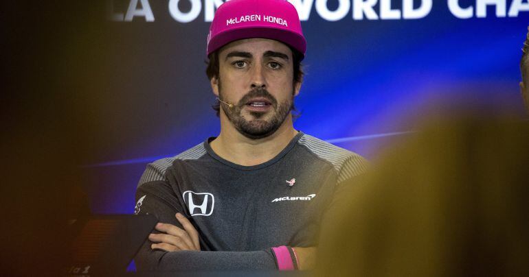 Fernando Alonso, en la rueda de prensa del GP de Estados Unidos.