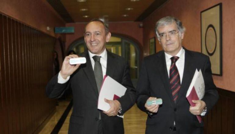 Ramiro Gonzalez y Jose Luis Cimiano en la presnetación de prespuestos