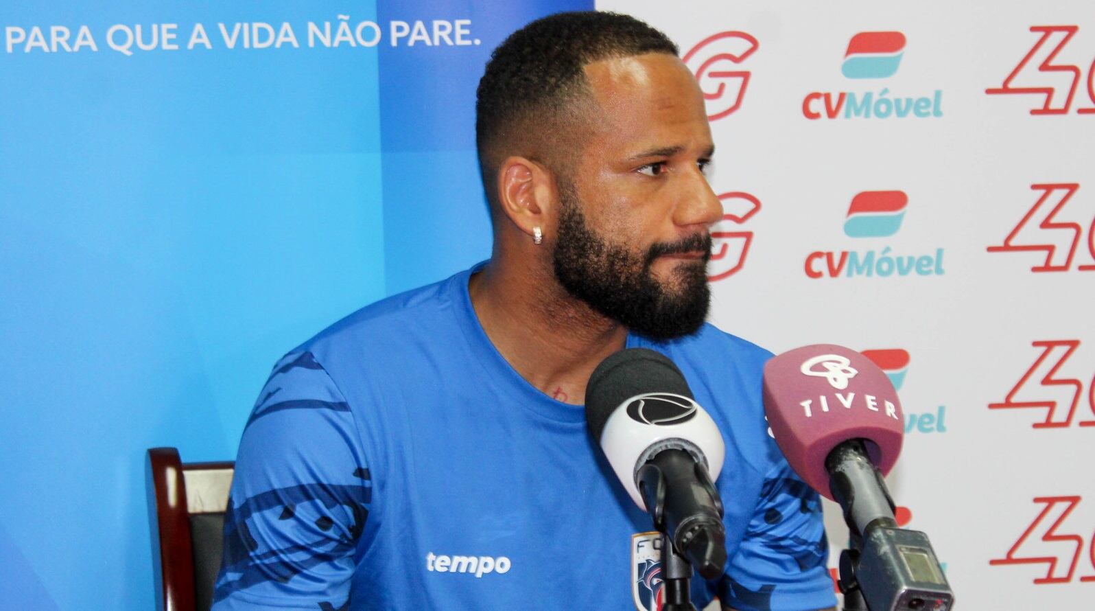 Bebé, durante una rueda de prensa con la Selección de Cabo Verde