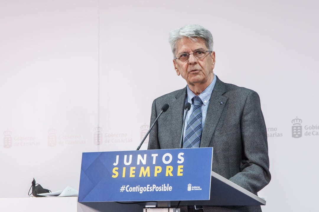 El portavoz del Ejecutivo Autonómico, Julio Pérez, durante la celebración de la rueda de prensa tras el Consejo de Gobierno