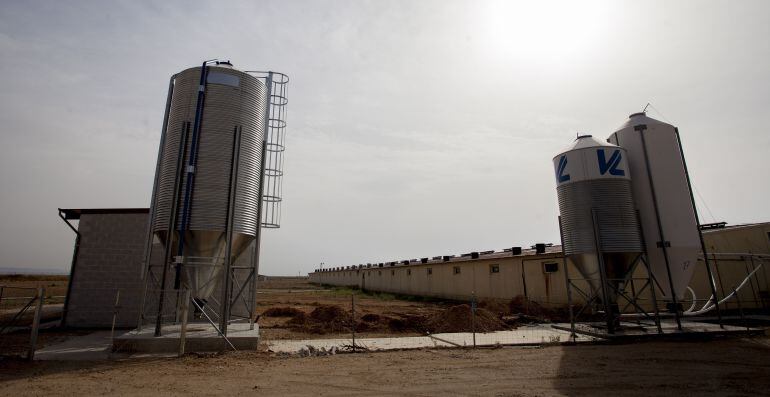 Granja con una instalación para aprovechar la biomasa