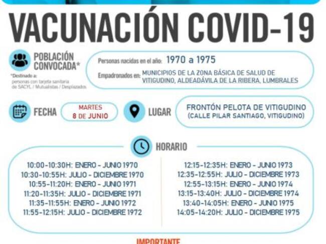 Información de la vacunación en Vitigudino