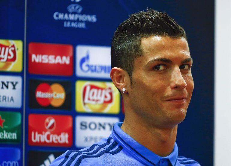 Cristiano, durante la rueda de prensa en Roma