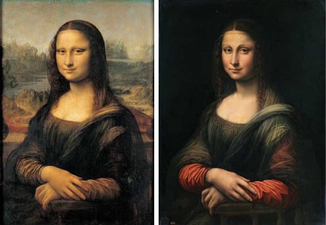 Comparación de la Gioconda original, expuesta en el Louvre, y la copia del Prado