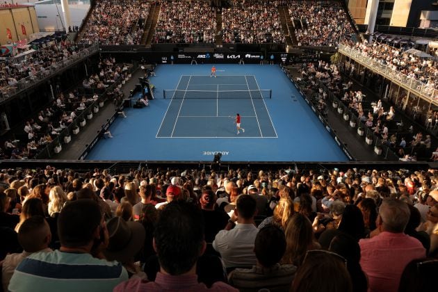 Graderío de Adelaida presenciando el Nadal-Thiem