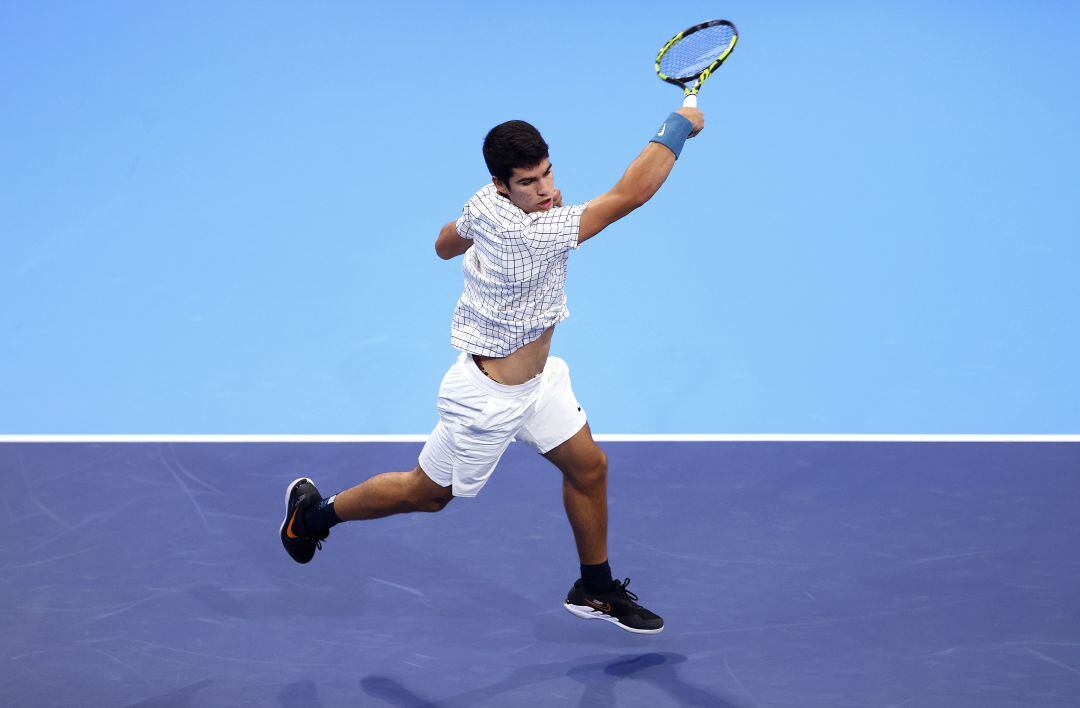 Carlos Alcaraz durante su partido en la ATP Next Gen