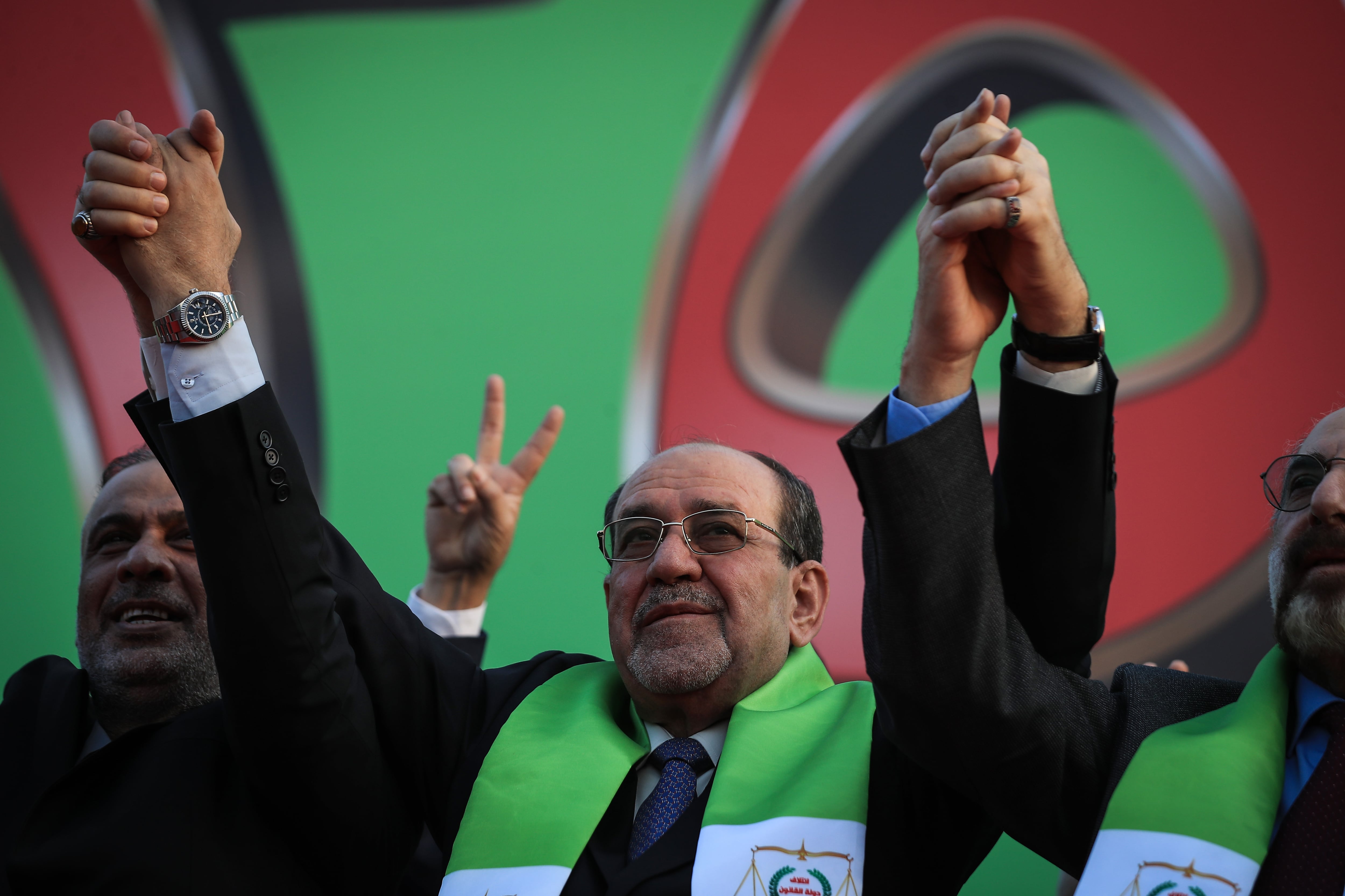 El exprimer ministro iraquí Nouri Al-Maliki en un acto de campaña el pasado año.