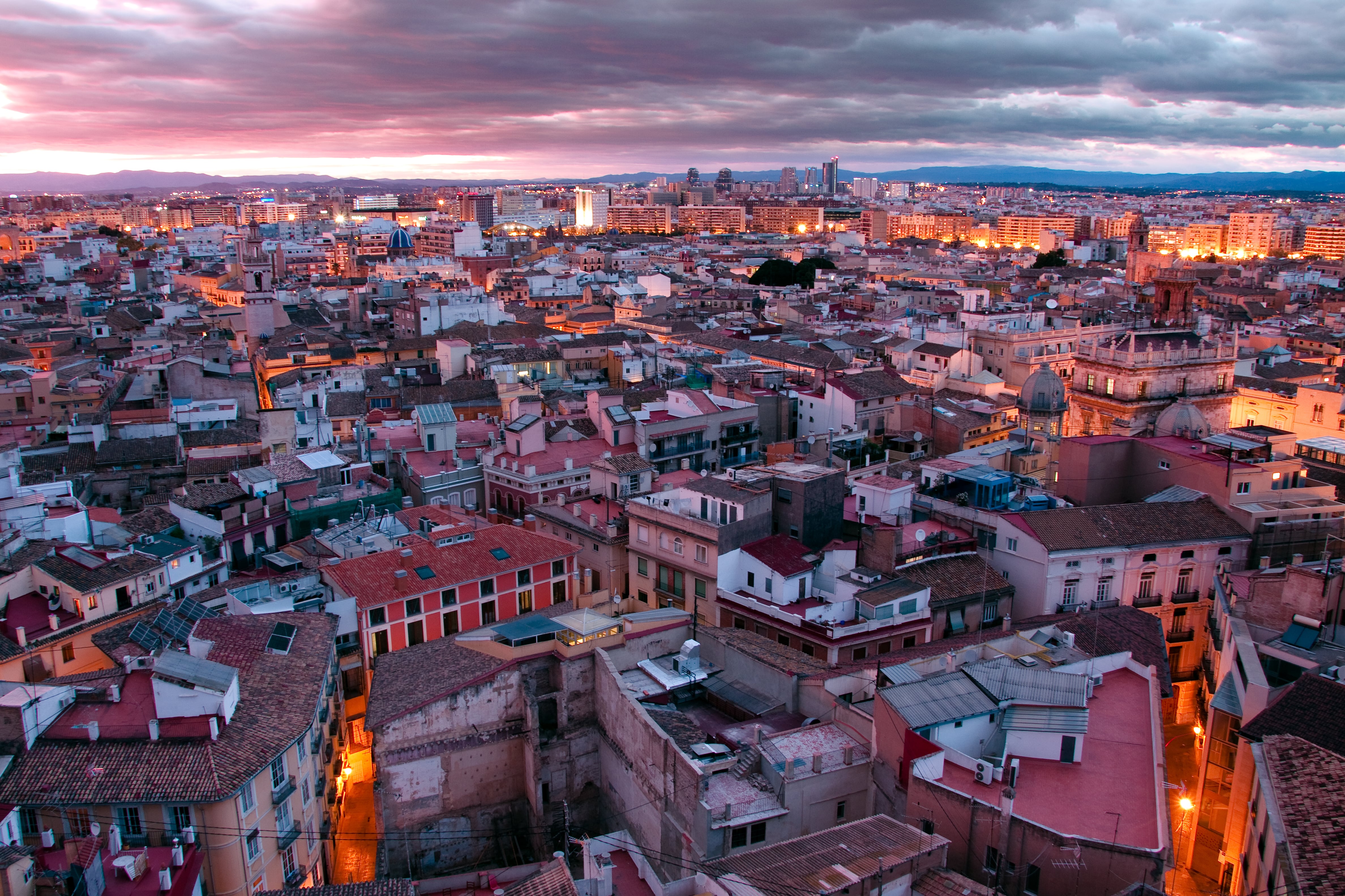 Puesta de sol en València desde el Miguelete