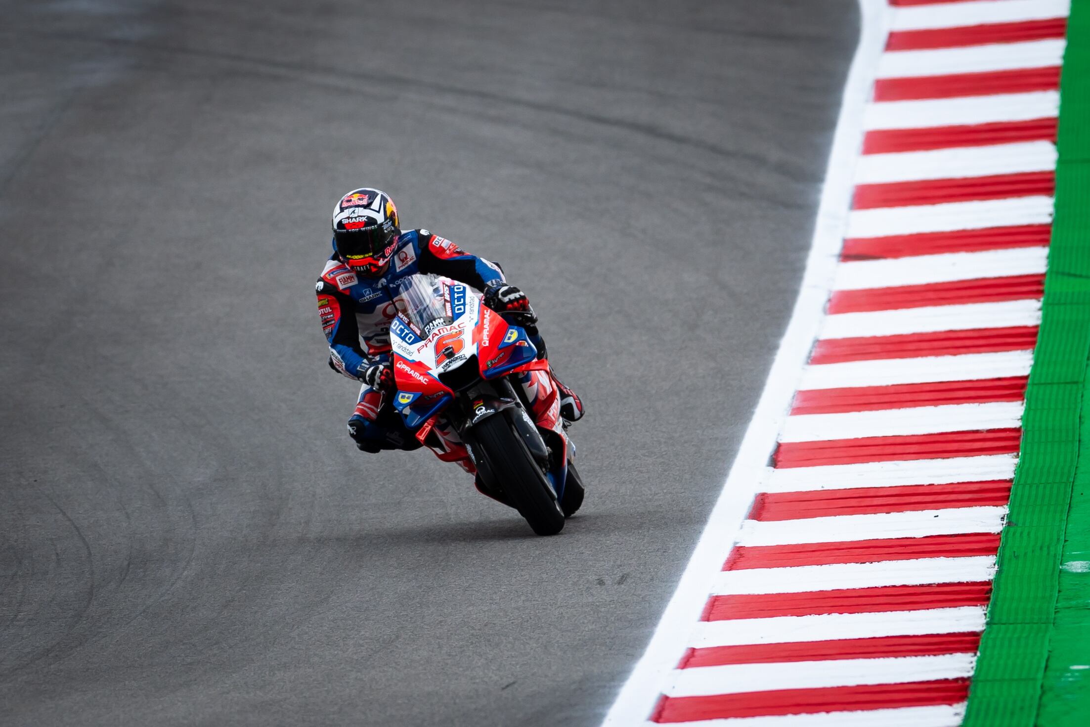 Portimao (Portugal), 23/04/2022.- French MotoGP rider Johann Zarco of the Pramac Racing team in action during the qualifying session for the Motorcycling Grand Prix of Portugal at the Algarve International race track in Portimao, southern Portugal, 23 April 2022. (Motociclismo, Ciclismo) EFE/EPA/JOSE SENA GOULAO
