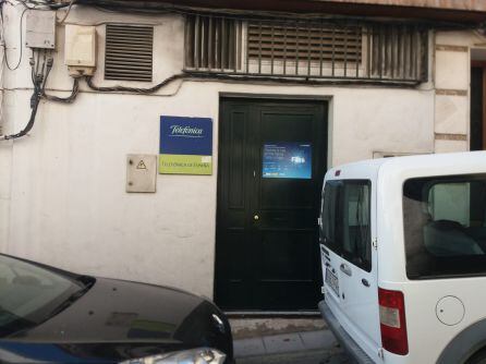 Instralaciones de la centralita de la empresa Telefónica en la calle Colón de Jodar