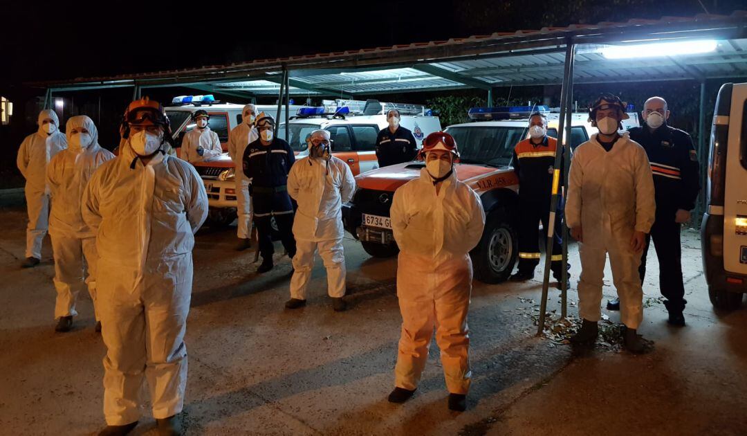 Parte del equipo de voluntarios de la agrupación local de Protección Civil Valdepeñas 