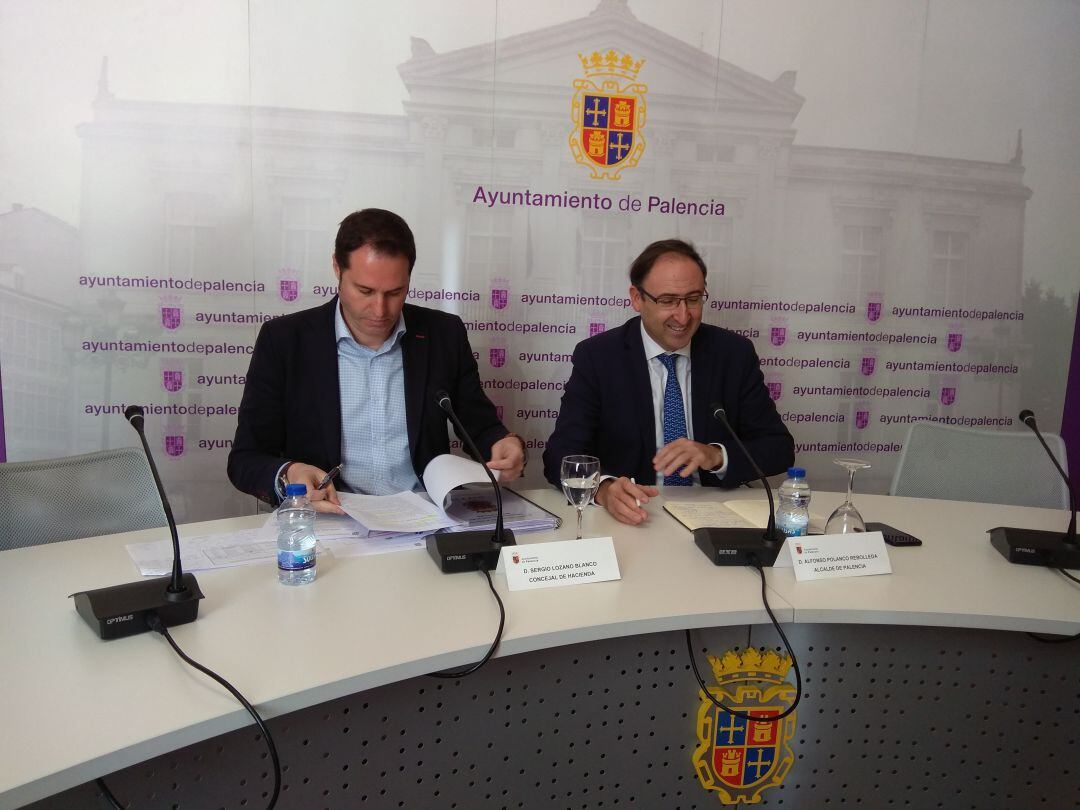 Sergio Lozano, concejal de Hacienda y Alfonso polanco, Alcalde de Palencia