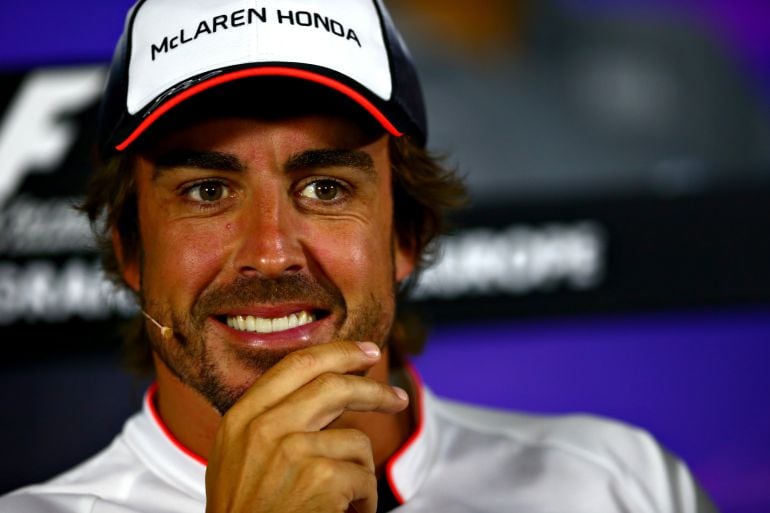 Fernando Alonso, en rueda de prensa