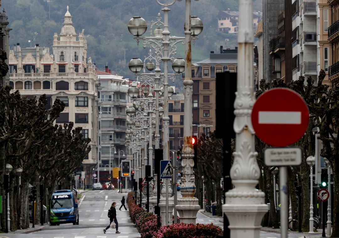 La avenida de la Libertad casi sin gente esta semana.