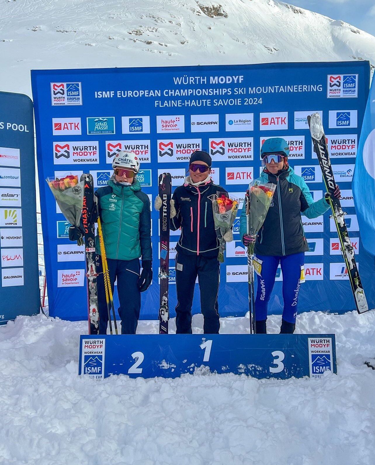 Lea Ancion al podi de l'European Championships de Chamonix.