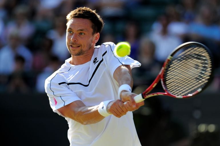 Robin Soderling en Wimbledon 2011, en el último torneo de Grand Slam que disputó.