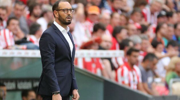 Pepe Bordalás, durante el encuentro de la primera jornada ante el Athletic de Bilbao