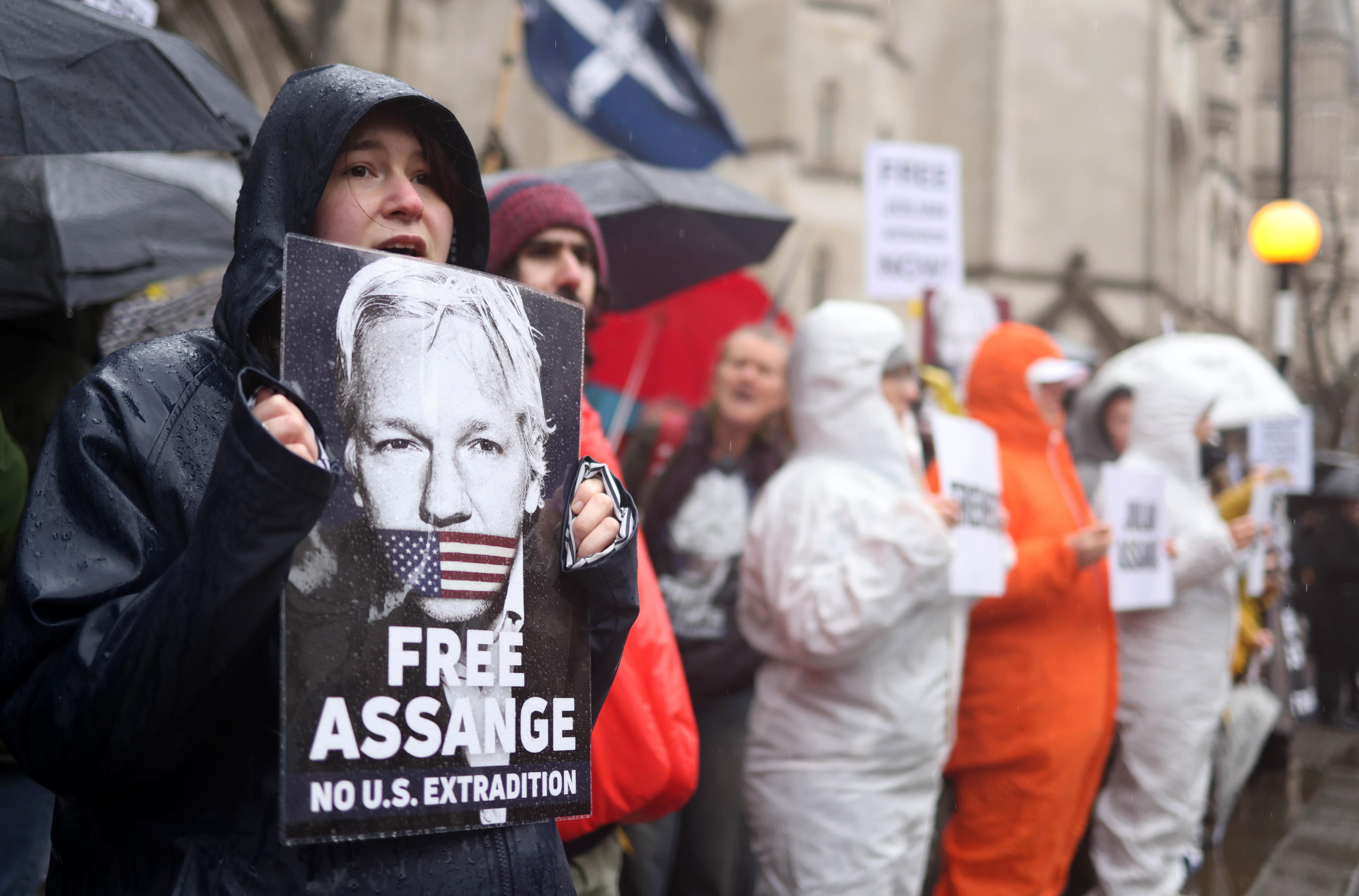 Imagen de archivo de una manifestación en contra de la extradición de Julian Assange a EEUU en Londres