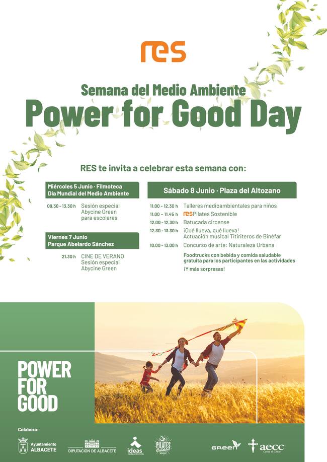 Programación de 'Power for Good Day', organizado por Res en Albacete.