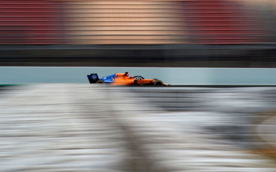 Carlos Sainz, en los entrenamientos de Montmeló