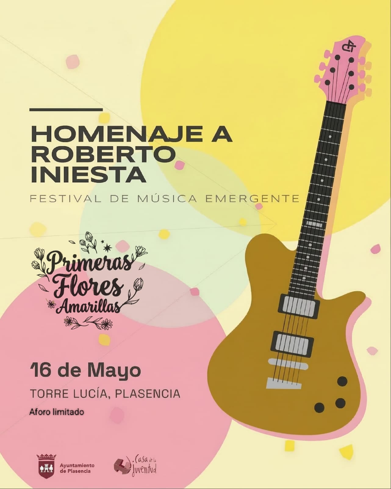 Cartel del festival de bandas emergentes "Primeras Flores Amarillas"