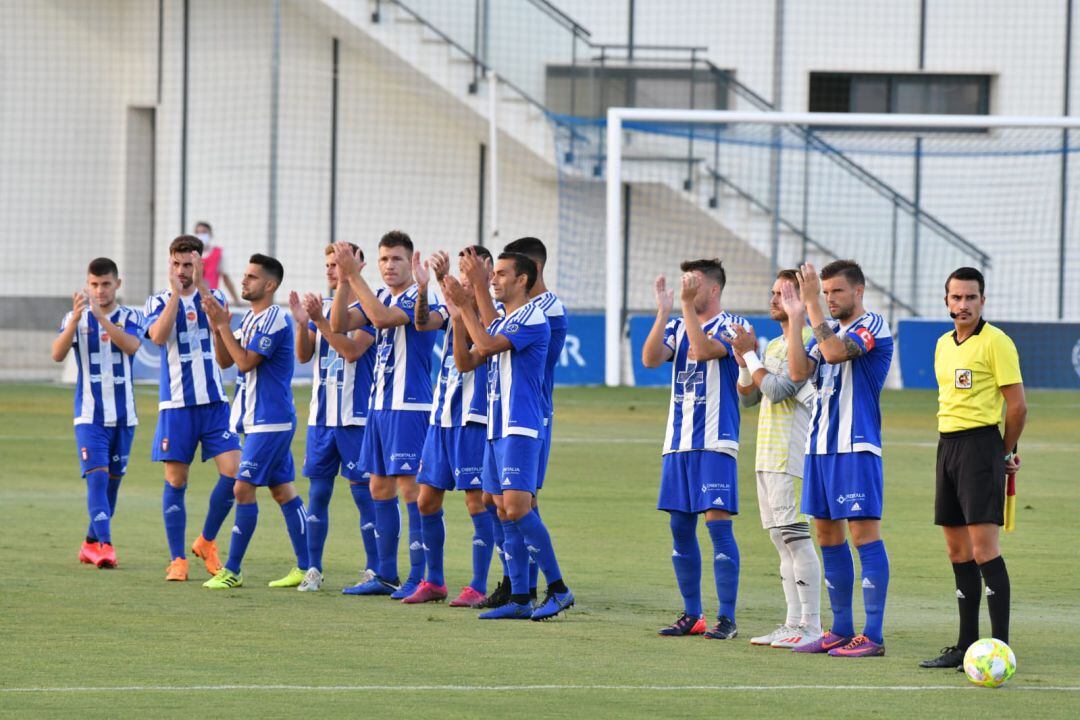 Plantilla del Lorca Deportiva antes de la final ante el Atlético Pulpileño