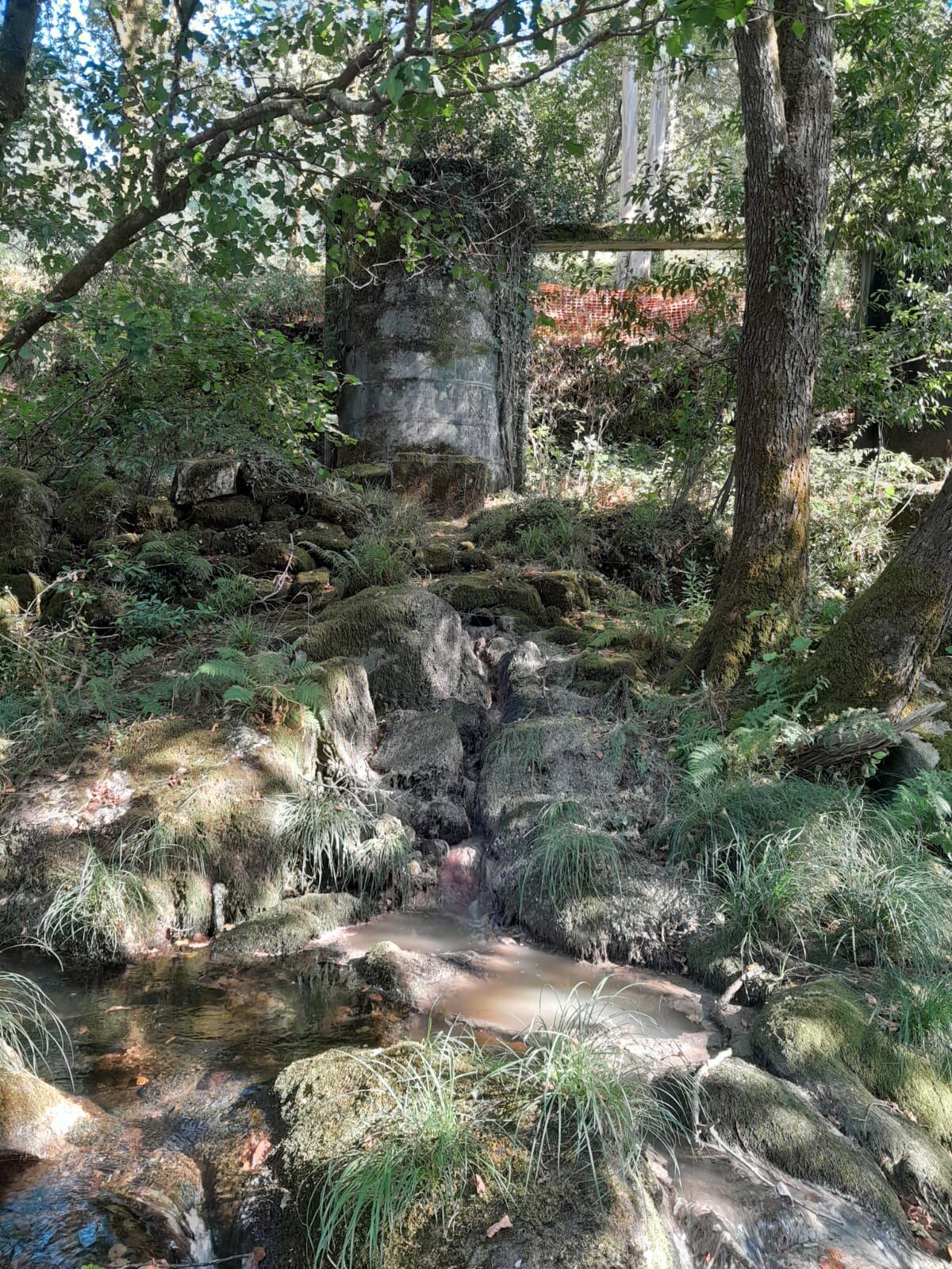 Aguas contaminadas en el río Oitavén