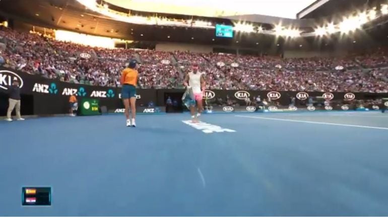 Rafa Nadal, en su partidos de cuartos de final del Open de Australia.