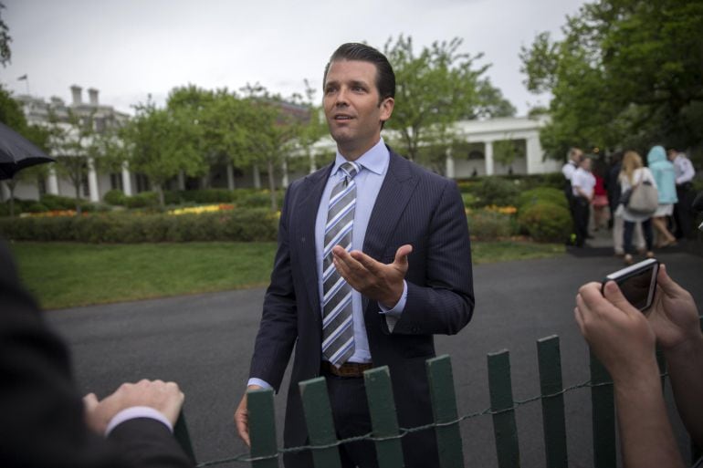 Fotografía de archivo tomada el 17 de abril de 2017 que muestra a Donald Trump Jr., hijo del presidente de Estados Unidos, Donald Trump, en Washington (Estados Unidos)