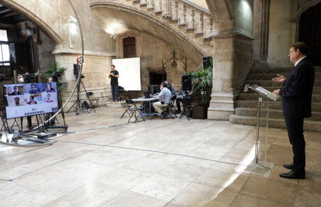 Ximo Puig, President de la Generalitat, durante la rueda de prensa tras la Conferencia de Presidentes autonómicos