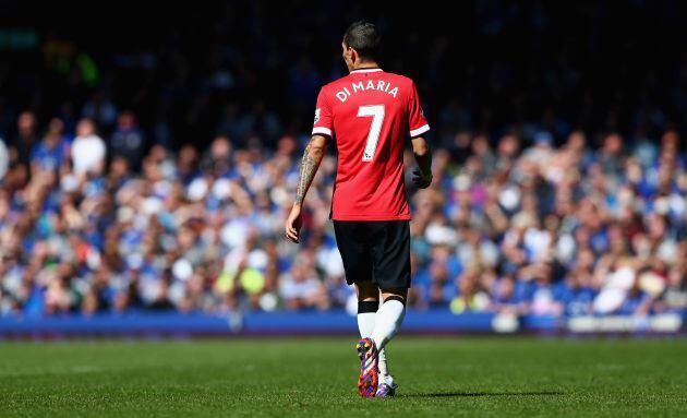Di María en un partido con el Manchester United en 2015
