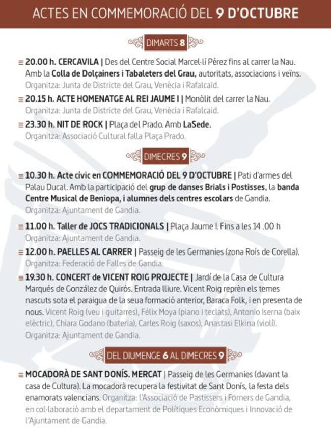 Actes del 9 d'octubre
