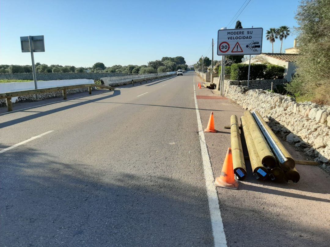 Obres a l'entrada de Sant Climent