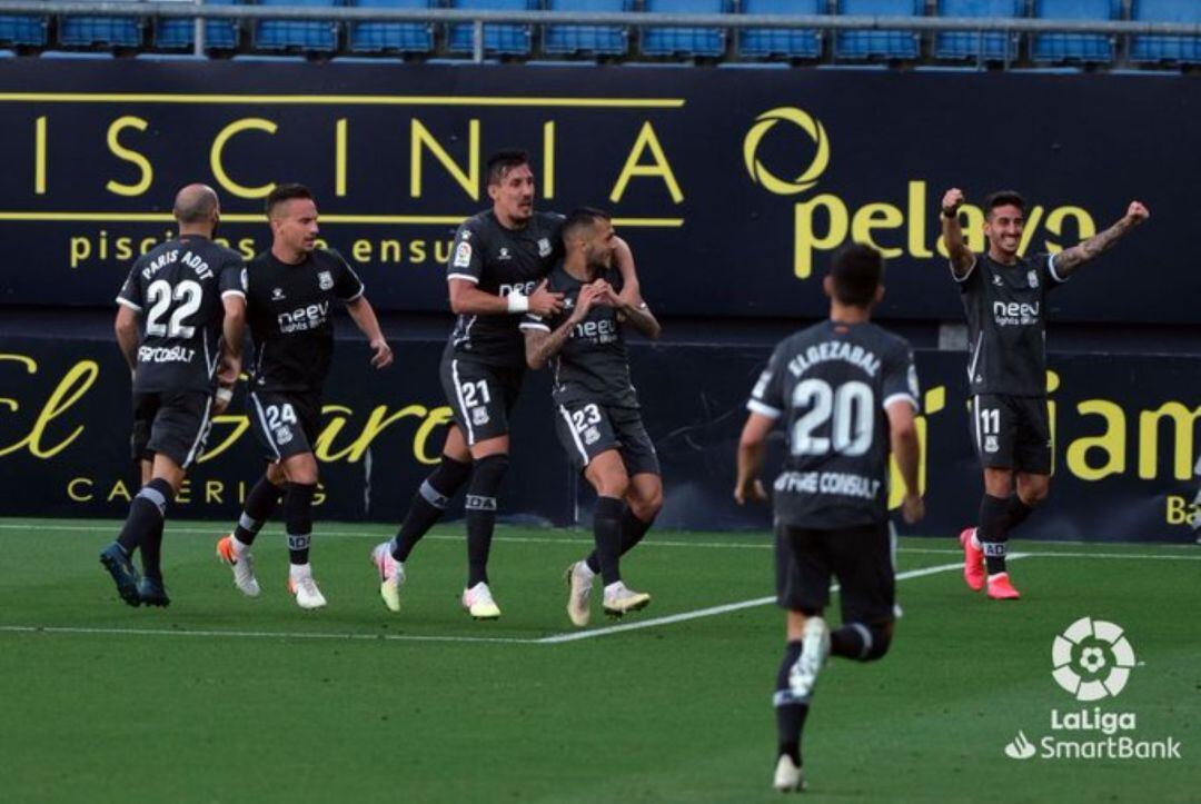 Celebración del gol de la AD Alcorcón