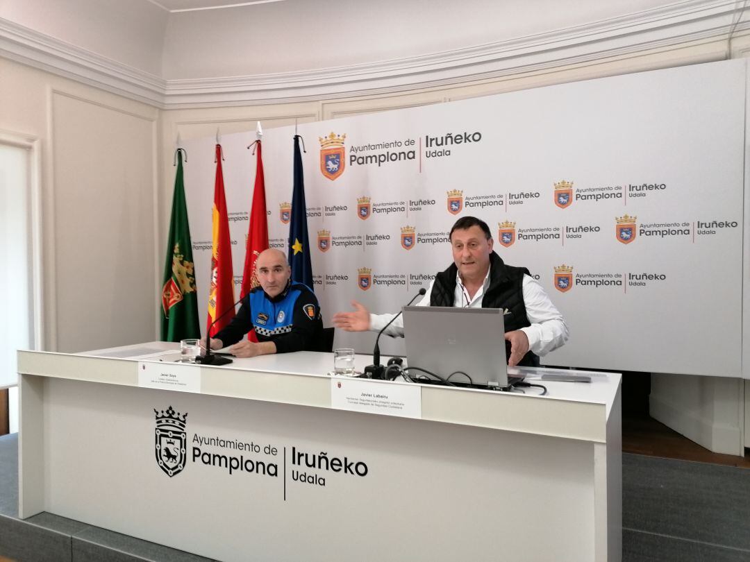 Javier Labairu, Concejal de Seguridad Ciudadana y Javier Goya, Jefe de Policía Municipal de Pamplona