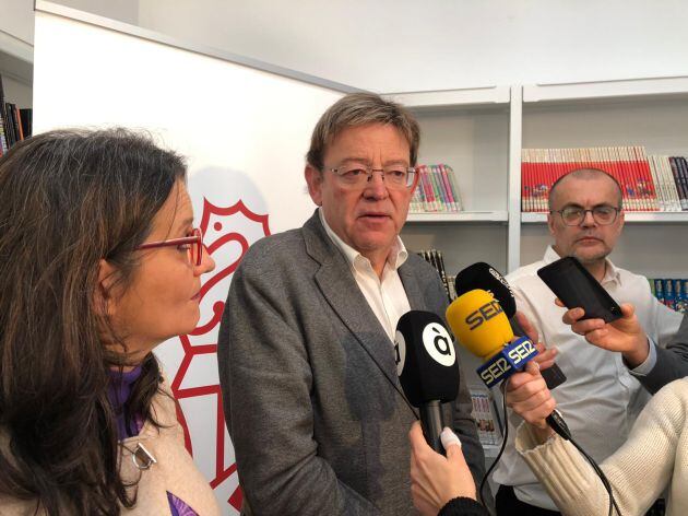 Mónica Oltra y Ximo Puig tras la reunión del Seminari d&#039;Hivern del gobierno valenciano en Denia