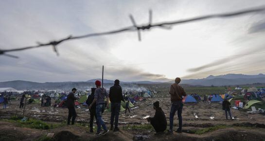 Vista general del campamento de refugiados de Idomeni. Alrededor de 40.000 de personas están atrapadas en Grecia