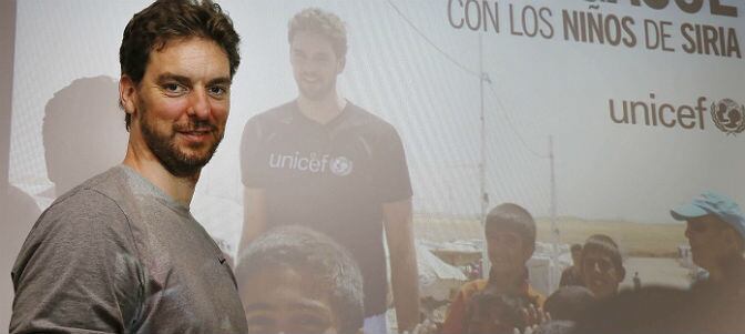 Pau Gasol, durante la rueda de prensa que ha ofrecido tras su regreso de Dohuk