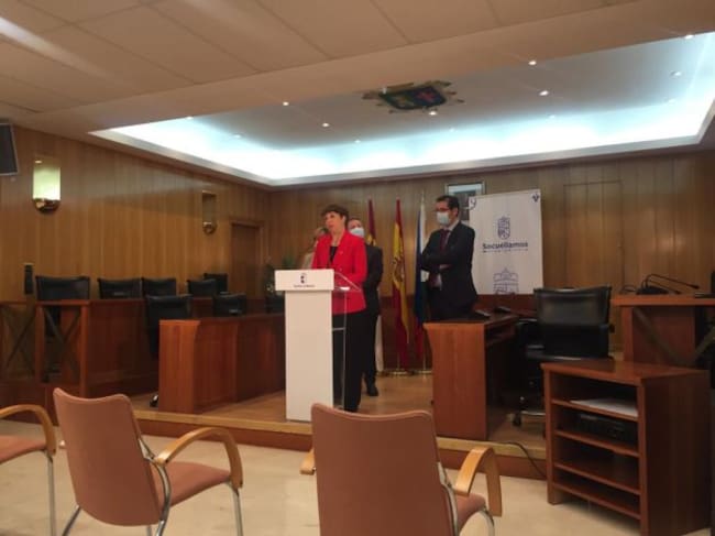 La alcaldesa de Socuéllamos durante su comparecencia