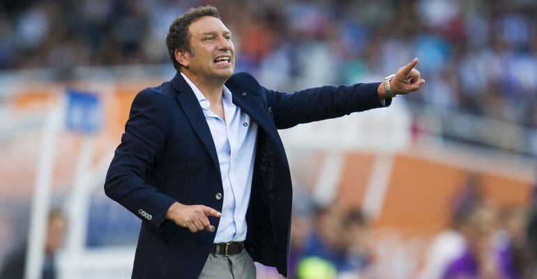 Eusebio Sacristán, durante un partido de la Real Sociedad