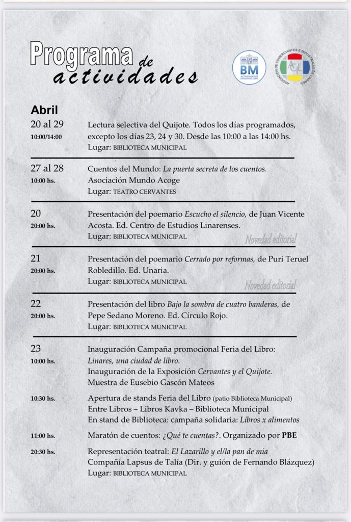 Actividades Feria del Libro en Linares.