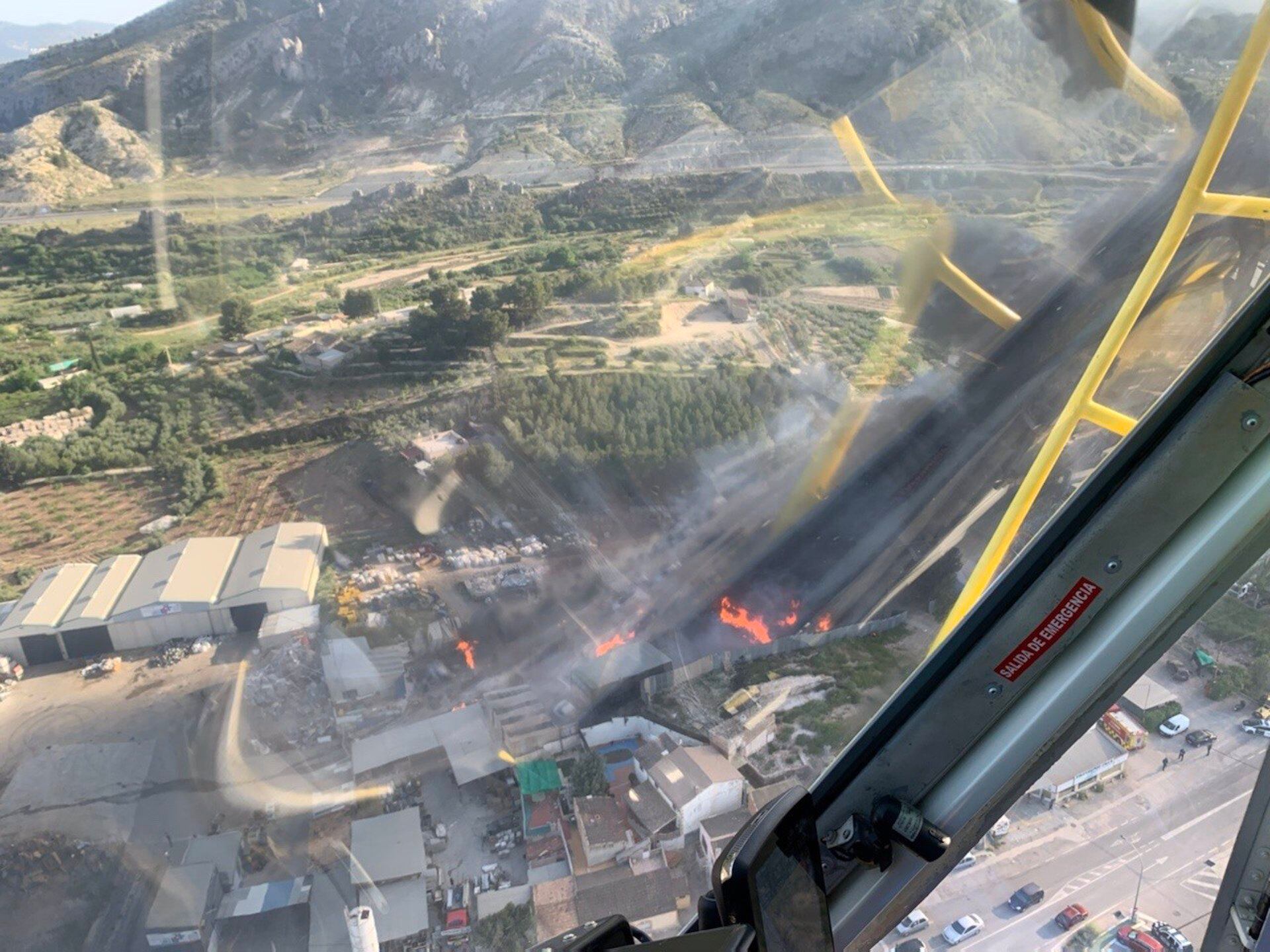 Imagen aérea del lugar del incendio