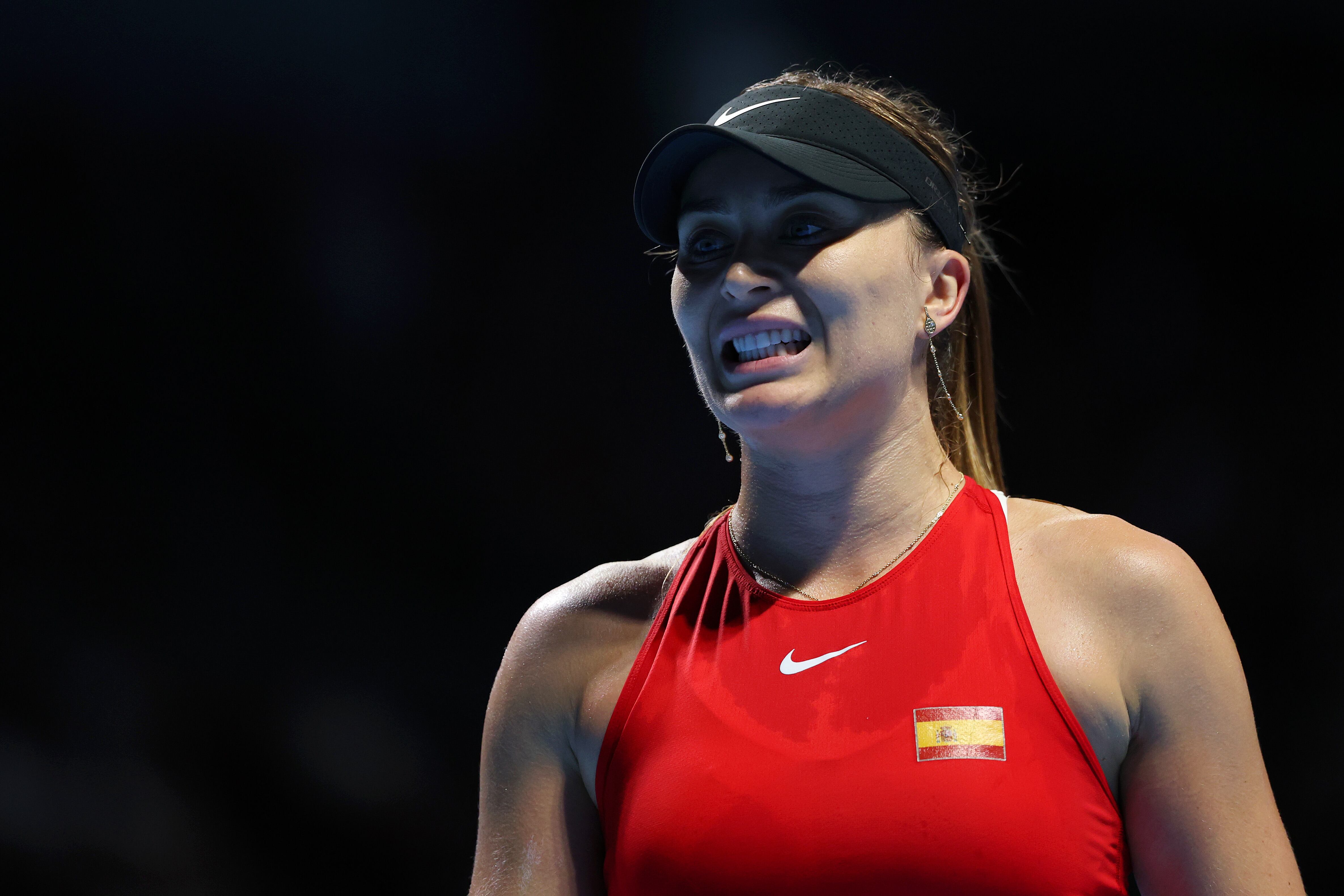 Paula Badosa, durante su partido ante Svitolina de la Billie Jean King Cup
